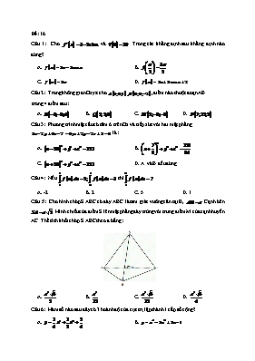 Đề kiểm tra môn Toán - Đề 16
